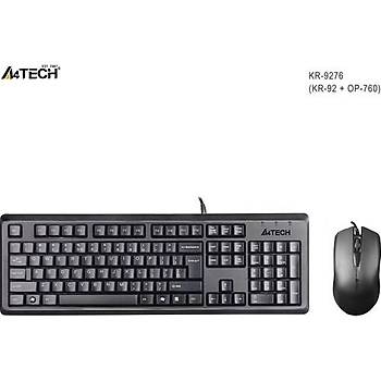 A4 Tech KR-9276 Kablolu Standart Klavye Mouse Set