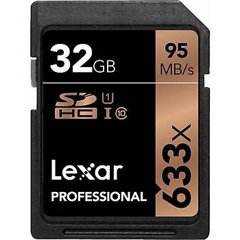 Lexar 633x Professional 32GB 95MB/s SDXC UHS-1 Class 10 U1 Hafýza Kartý