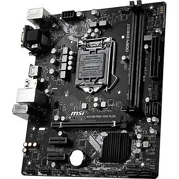 MSI H310M PRO-VDH PLUS SOKET 1151 DDR4 2666 DVI VGA HDMI USB3.1 mATX WIN7 WIN10 Anakart