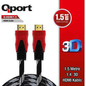 Qport HDMI to HDMI 1.5 M Altn Ulu Kablo (Q-HDMI1.5)