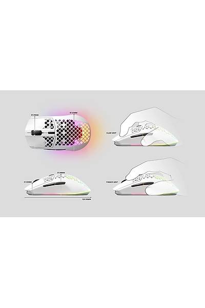 STEELSERIES-PCK AEROX 3 SNOW (2022) ULTRA HAFF 59G. TRUEMOVE CORESENSR KABLOLU MOUSE
