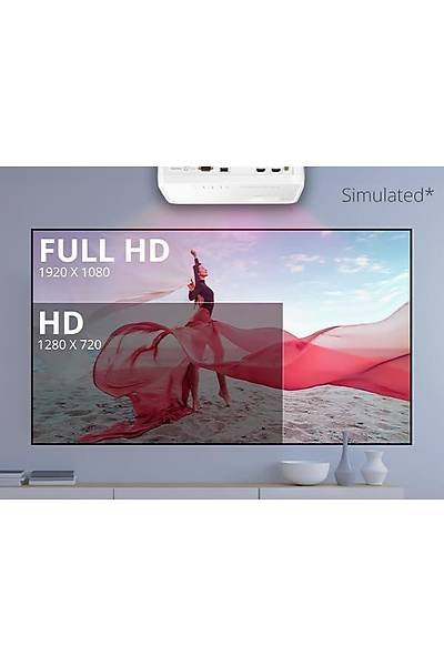 VIEWSONIC PX700HDH DLP FHD 1920X1080 3700AL 2XHDMI RA232 1XUSB-A 3D 12000:1 HOPARLR PROJEKSYON