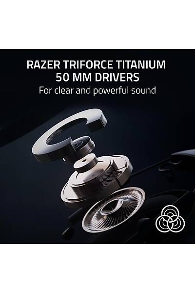 Razer BlackShark V2 HyperSpeed - PC Kablosuz Ultra Hafif E-Spor Kulakl�k (280 g, HyperClear S�per Geni� Bant Mik, TriForce Titanium 50 mm S�r�c�) Siyah
