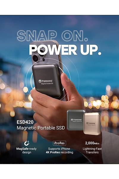 Transcend ESD420 Portable 1TB MagSafe Siyah SSD (TS1TESD420C)