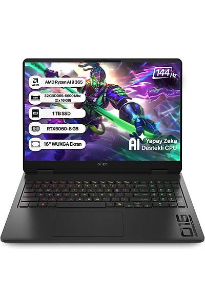 HP Omen C12CPEA AMD Ryzen A� 9 365 32GB 1tb SSD RTX5060-8GB Freedos 16