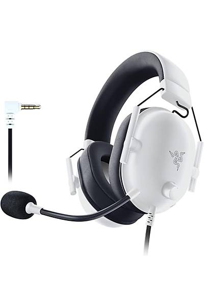 Razer Blackshark V2 X - Beyaz Premium Espor Oyun Kulakl��� (50mm S�r�c�l� Kablolu Kulakl�k, PC, Mac, PS4, Xbox One ve Switch i�in G�r�lt� Engelleme) Beyaz