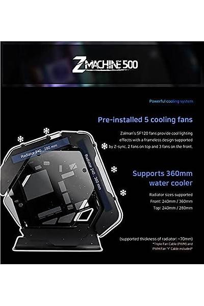 ZALMAN Z-MACHINE500 ATX Mid Tower Siyah Kasa