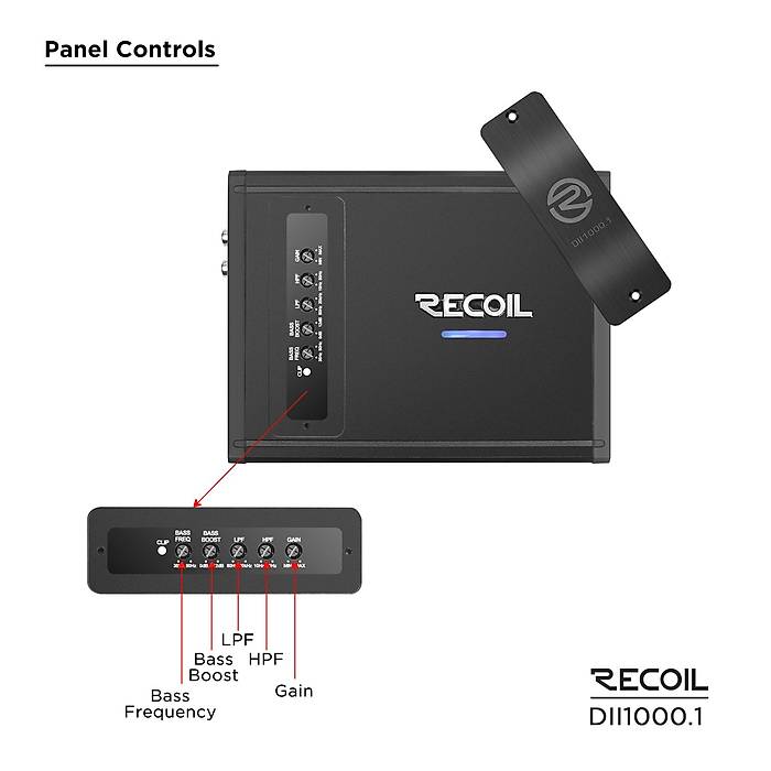Recoil DII-1000.1 Mono Blok Class-D Amplifikat�r | 1000W RMS @ 2 Ohm | SPLHIFI