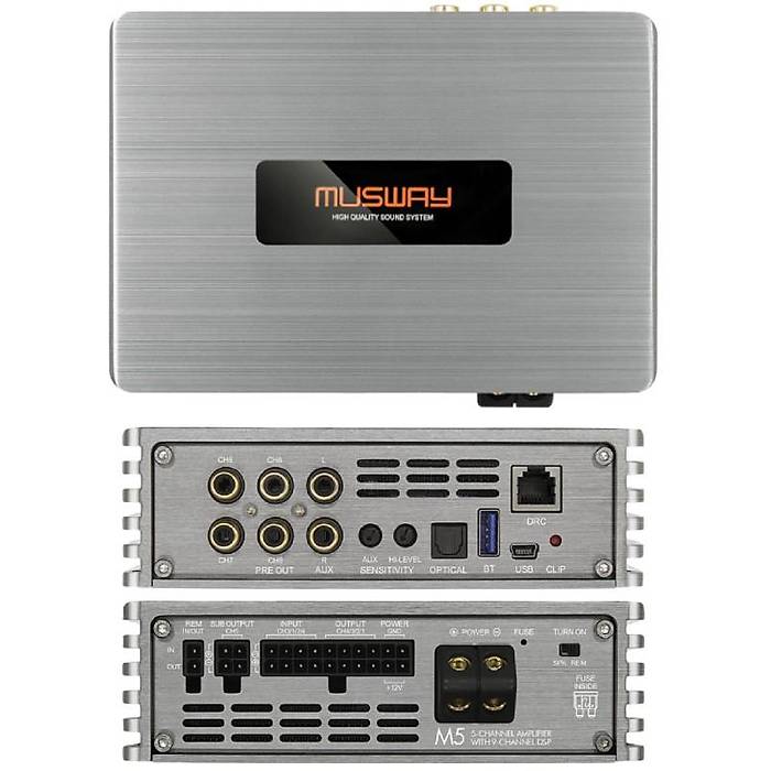 Musway M5 DSPli 5 Kanal Amfi + 9 Kanal DSP | Soket Sokete Montaj, Uzaktan DSP Ayar | SPLHIFI