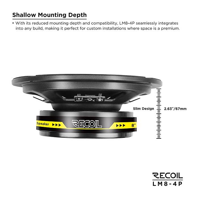 Recoil Level 3 LM-8-4P 20 cm Pro Audio Midrange | 160W RMS / 320W Peak | 4 Ohm | SPLHIFI