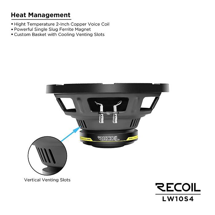 Recoil Level 3 LW-10S4 25 cm Subwoofer | 100W RMS / 200W Peak | 4 Ohm | SPLHIFI