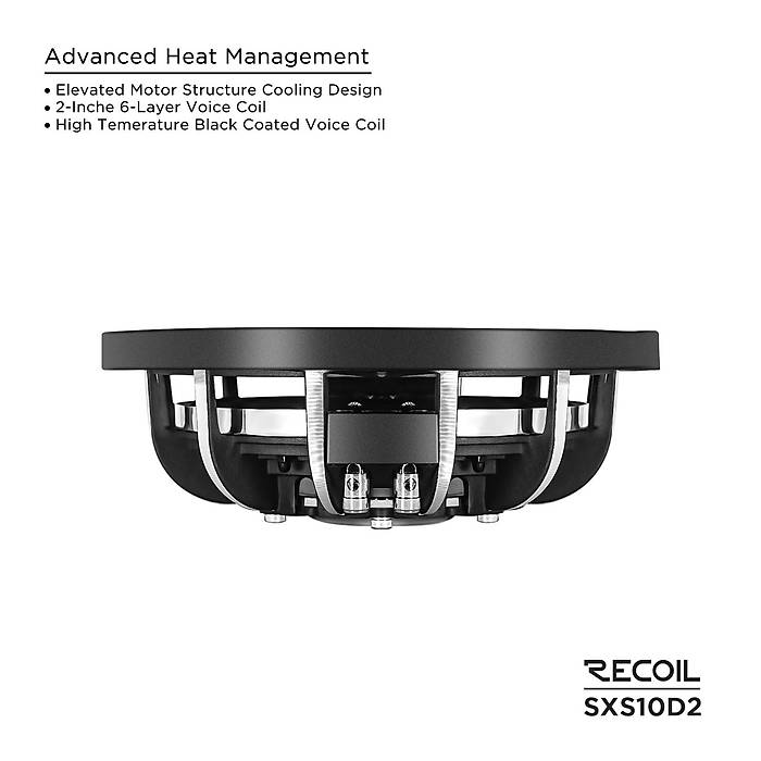 Recoil Echo Max SXS10D2 25 cm Slim Subwoofer | 300W RMS / 600W Peak | 2+2 Ohm | SPLHIFI