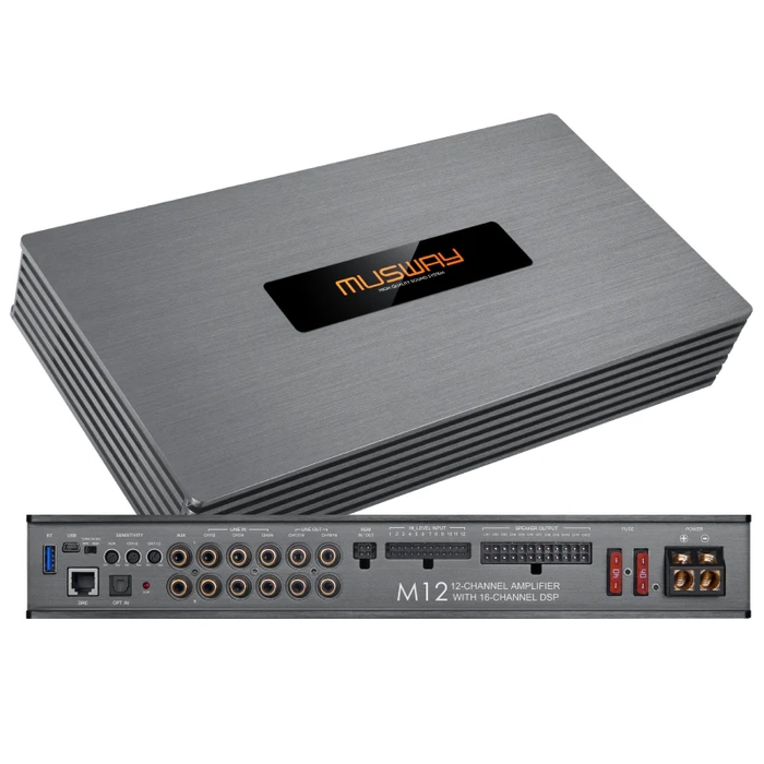 Musway M12 DSPli 12 Kanal Amfi + 16 Kanal DSP | Uzaktan DSP Ayar | SPLHIFI