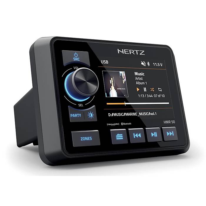 Hertz HMR 50 Marine Medya Merkezi | 3.5� Renkli Ekran - 3 B�lge | SPLHIFI