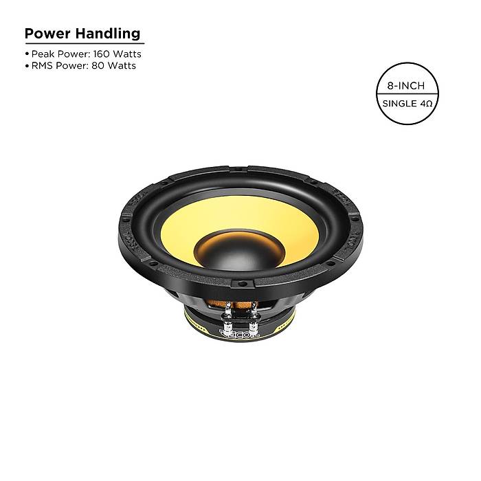Recoil Level 3 LW-8S4 20 cm Subwoofer | 80W RMS / 160W Peak | 4 Ohm | SPLHIFI