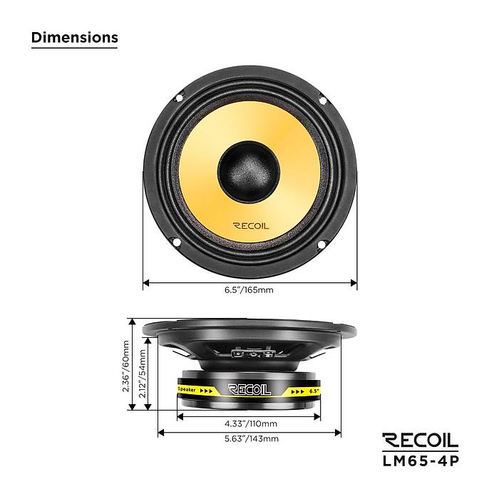Recoil Level 3 LM-65-4P 16.5 cm Pro Audio Midrange | 120W RMS / 240W Peak | SPLHIFI