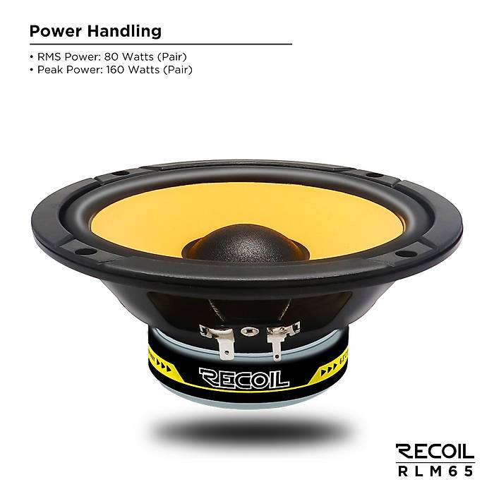 Recoil Level 3 RLM-65 16.5 cm 2 Yollu Komponent Tak�m� | 80W RMS / 160W Peak | SPLHIFI