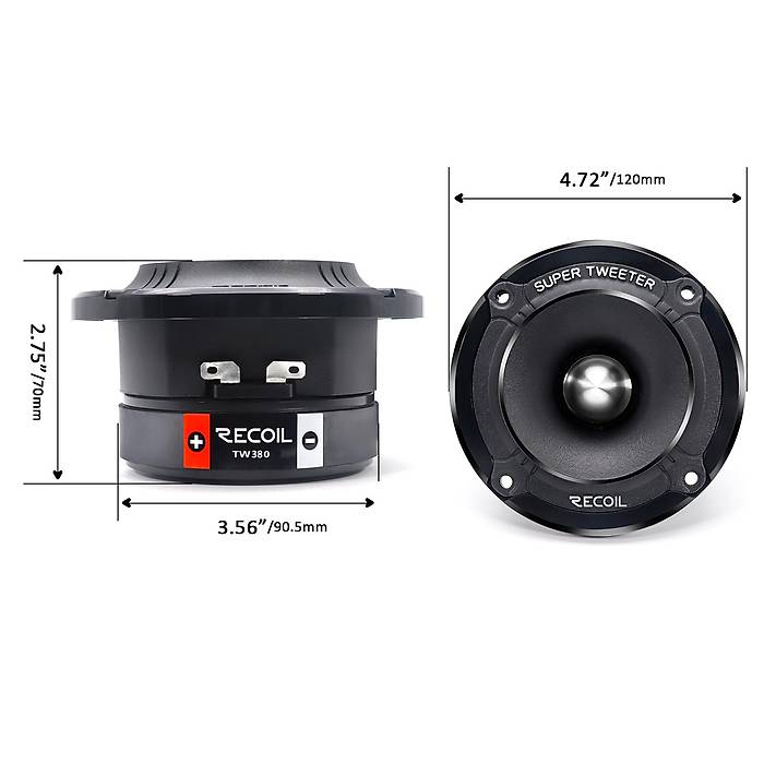 Recoil TW-380 12 cm Profesyonel Kur�un Tweeter | 360W RMS / 720W Peak | SPLHIFI