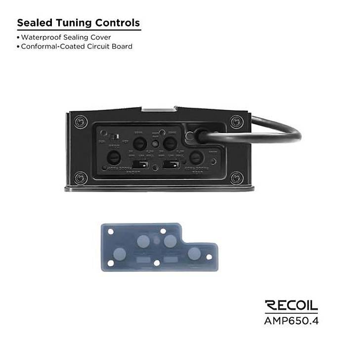 Recoil AMP-650.4 Marin Su Ge�irmez 4 Kanal Amplifikat�r | 4x105W RMS | ATV-UTV-Moto | SPLHIFI