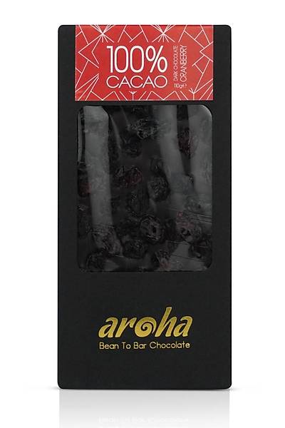 Aroha Þeker Ýlavesiz Turna Yemiþli Bitter Çikolata - %100 Bitter, 6 Adet