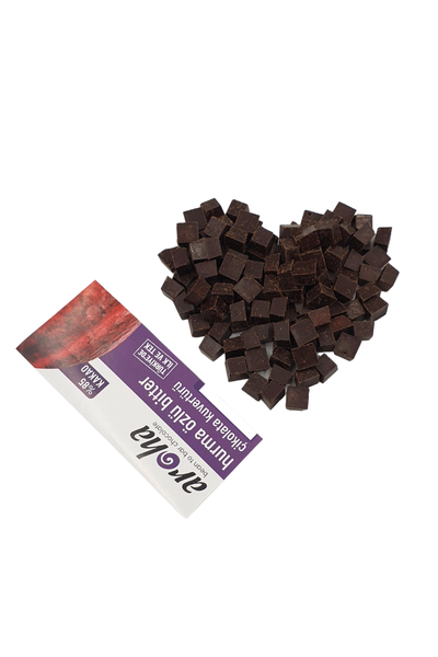 Hurmalý Ýlave Þekersiz Vegan %85 Kakao Bitter Çikolata Kuvertürü  500 Gr.