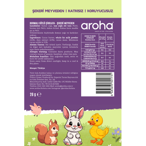 Hurmal� S�tl� �ikolata 28 gr | �ekeri Hurmadan | Aroha Kids