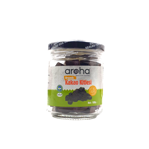 Aroha Organik Sertifikal, ekersiz, Glutensiz Kakao Kitlesi - 100 Gr.