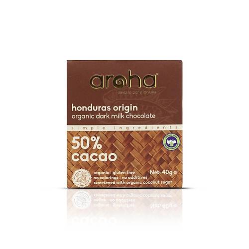 Aroha Organik Çikolata - %50 Kakao, Sütlü, Honduras Orijin Organik Sertifikalı Çikolata