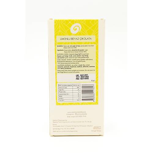 Aroha Limonlu Beyaz ikolata - %50 Kakao