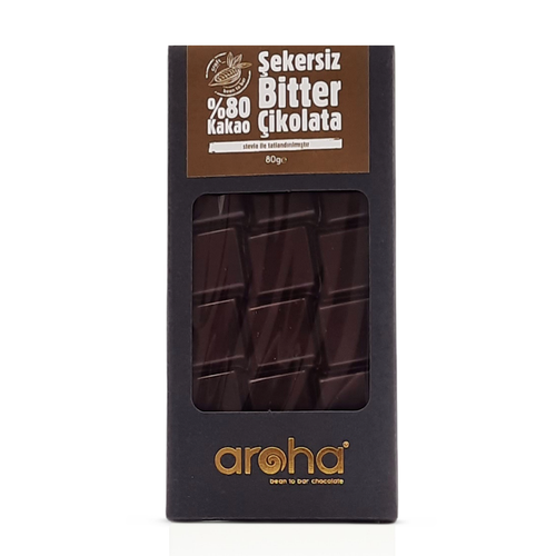 Aroha ekersiz Stevial %80 Kakao Bitter ikolata (Ketojenik ikolata)