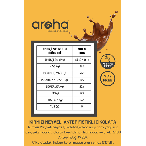 Krmz Meyveli Antep Fstkl Spesiyal ikolata - 500 g