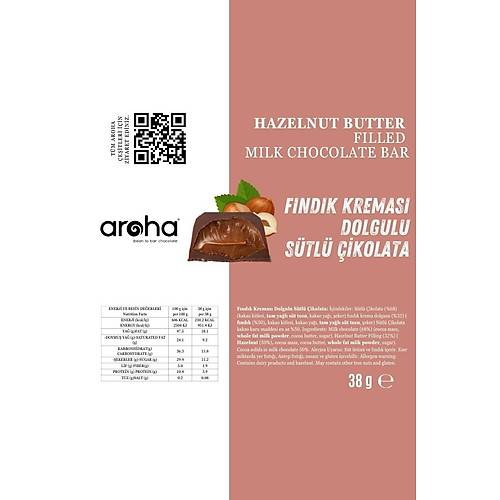 Aroha Fndk Kremas Dolgulu Stl ikolata 38 gr