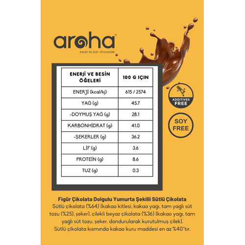 Aroha Kids - Figr ikolata Dolgulu Yumurta ekilli Stl ikolata - 50 gr