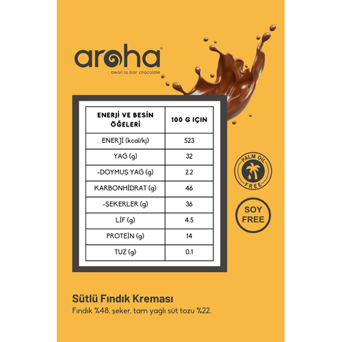 Aroha Sütlü Fındık Kreması 180 gr