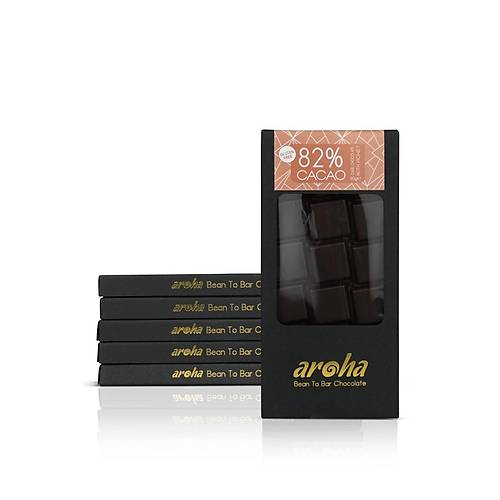 Aroha Single Origin Ghana-Şeker İlavesiz Glutensiz Ballı Çikolata. %82 Bitter - 6 adet