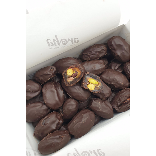 Antep Fıstığı Dolgulu Hurma- Şeker İlavesiz Çikolata kaplı 500 gr