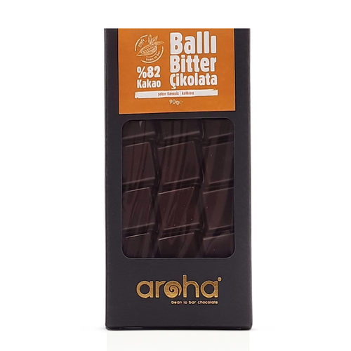 Aroha Single Origin Ghana- Şeker İlavesiz Ballı Çikolata. %82 Bitter
