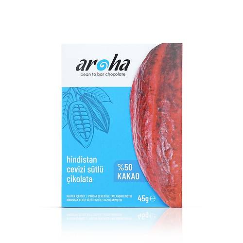 Aroha Hindistan Cevizi Sütlü Çikolata - Vegan Milk- 45 gr. İnce Tablet
