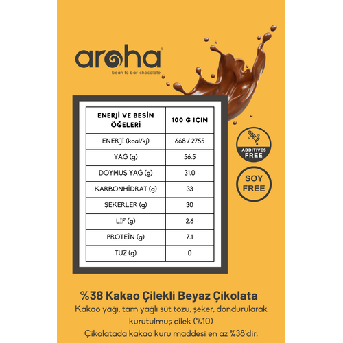 %38 Kakao ilekli Beyaz ikolata 80 g