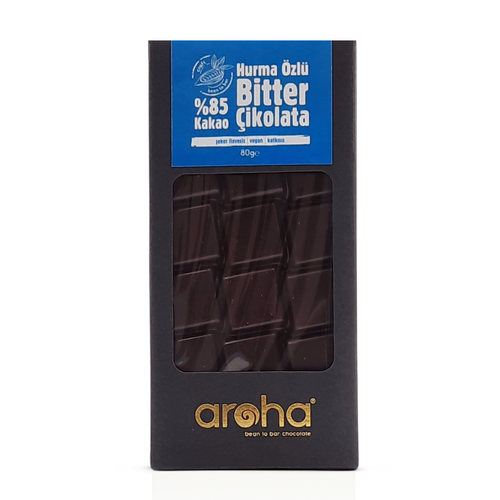 Aroha eker lavesiz Vegan Hurma zl Bitter ikolata - %85 Kakao