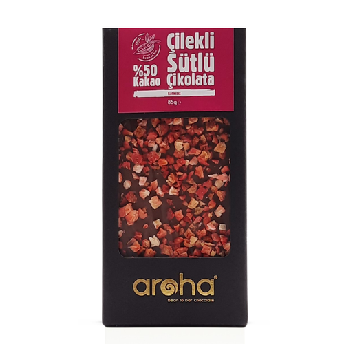 Aroha Çilekli Sütlü Çikolata - % 50 Kakao
