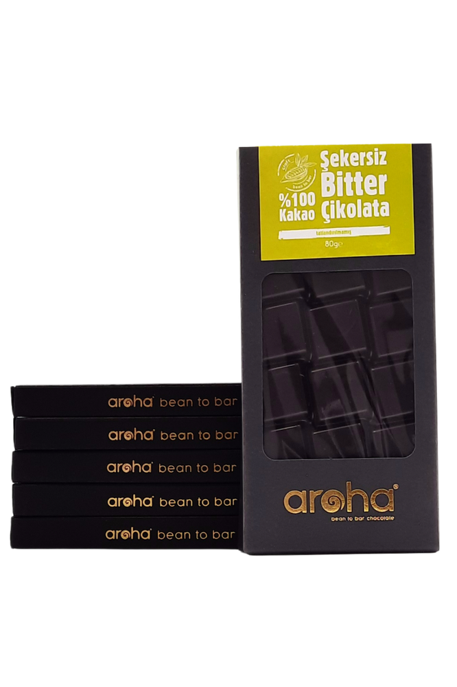 Altılı Avantaj Paket. %100 Kakao Şekersiz Bitter Çikolata 80 g X 6 Adet