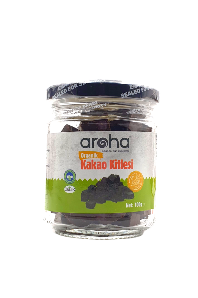 Aroha Organik Sertifikalı, Şekersiz, Glutensiz Kakao Kitlesi - 100 Gr.