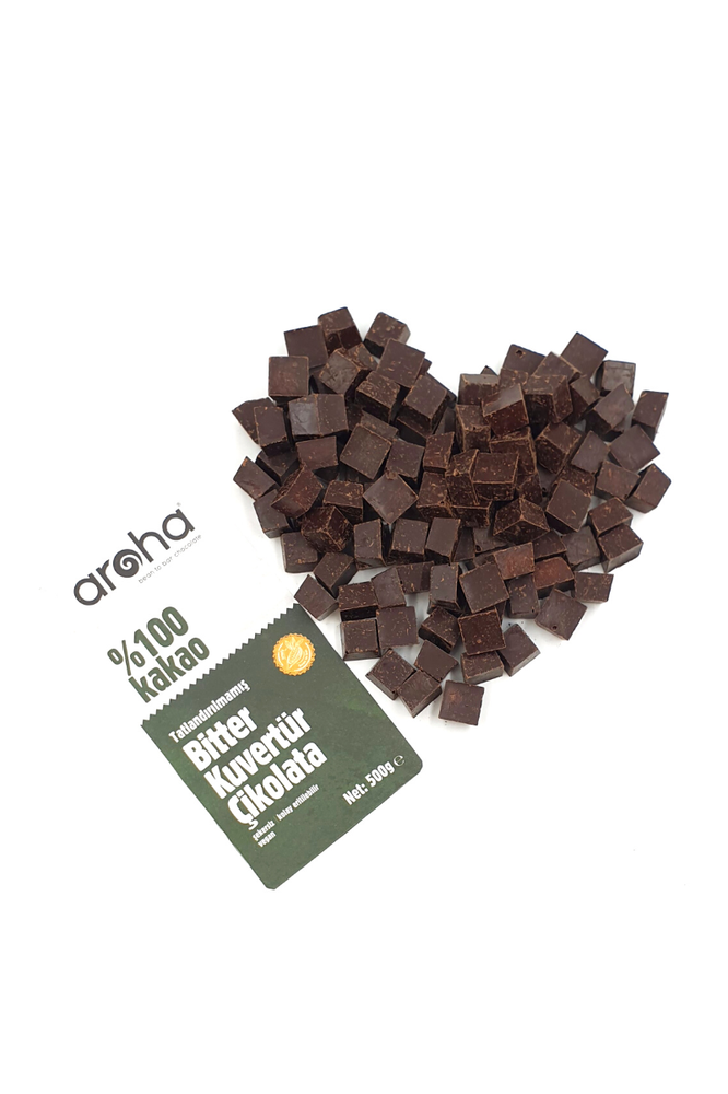 %100 Kakao Tatlandırılmamış Bitter Kuvertür Çikolata 500 g