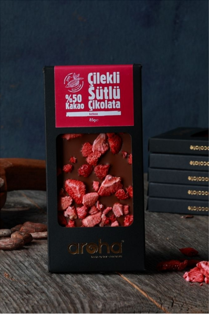 % 50 Kakao Çilekli Sütlü Çikolata 85 g