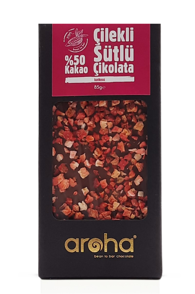 % 50 Kakao Çilekli Sütlü Çikolata 85 g
