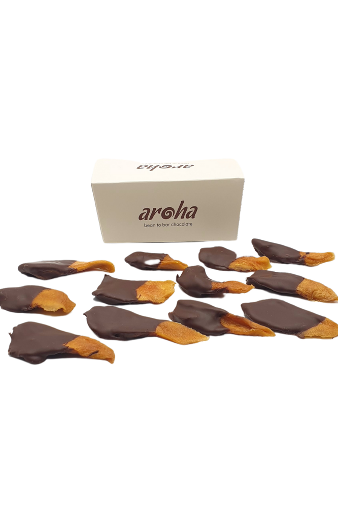 %70 Bitter Çikolata Kaplı Şeker İlavesiz  Mango Dilimleri-250 Gr.