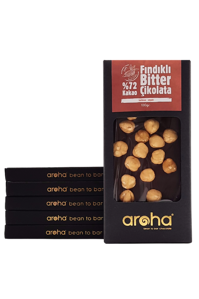 Altılı Avantaj Paket. %72 Kakao Fındıklı Bitter Çikolata 100 g x 6 Adet