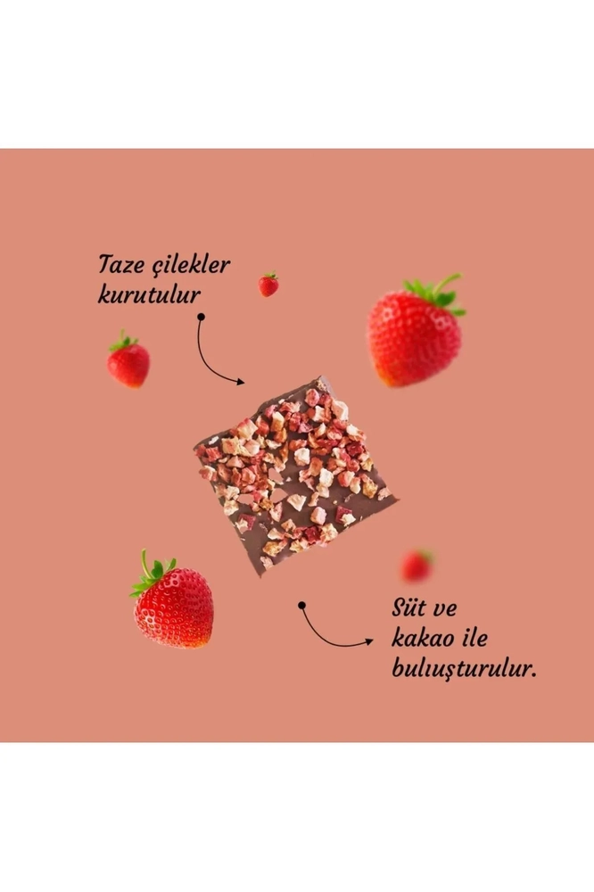 % 50 Kakao Çilekli Sütlü Çikolata 85 g