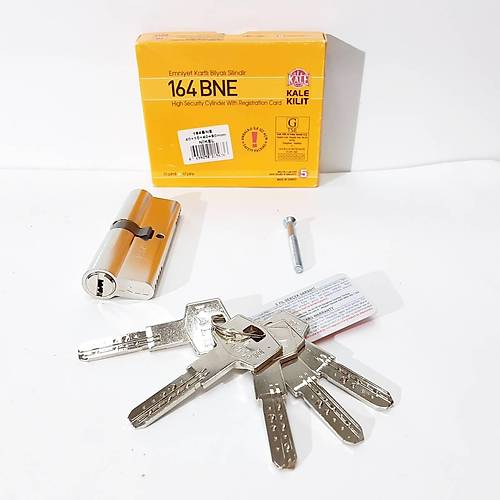 Kale Kilit 164BNE Emniyet Kartl Bilyal Silindir 90 mm Nikel